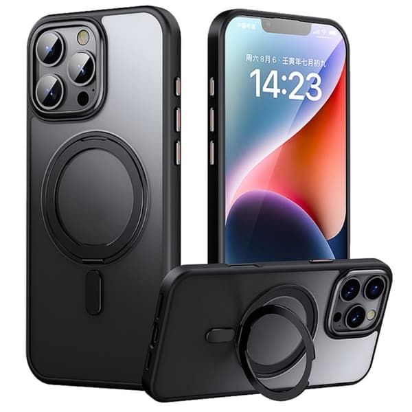 iPhone 16 Pro -kotelo jalustalla - Musta