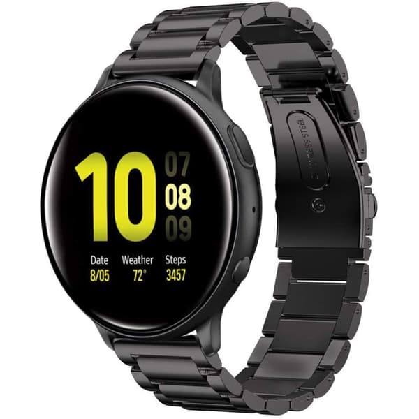 JLT 20 mm rustfrit stål urrem til Galaxy Watch4 40 mm/44 mm - Sort