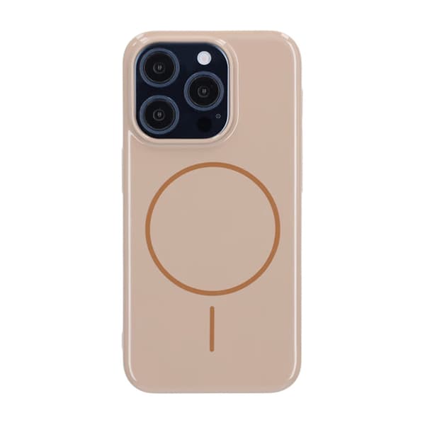 Blankt design Magnetisk etui til iPhone 15 Pro Guld