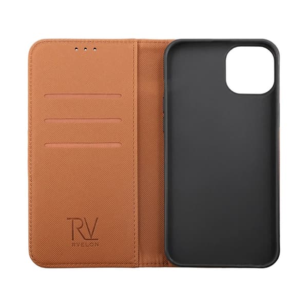 iPhone 14 Pro Max Plånboksfodral Extra Kortfack Rvelon - Brun