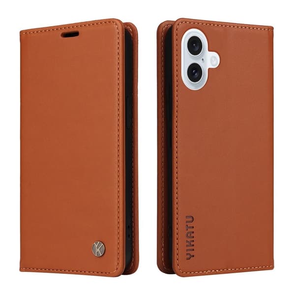 YIKATU iPhone 17 Wallet cover - Brun