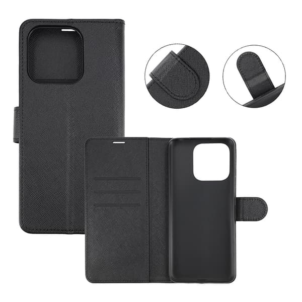 Xiaomi Redmi 12c Pung Etui Læder Flip Stand - Sort