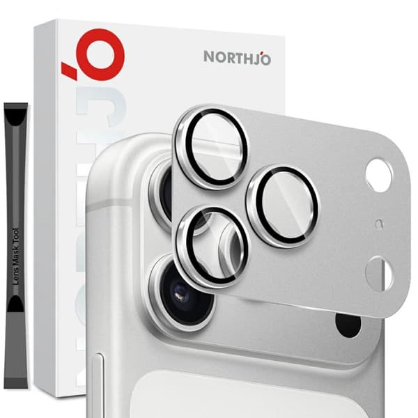 NORTHJO iPhone 18 Pro Max Linsskydd Härdat Glas Metall - Silver