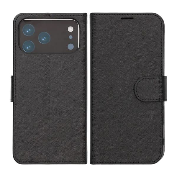 Pungcover med stander til iPhone 17 Pro Max - Sort