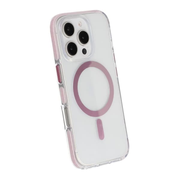 iPhone 16 Pro Max Mobilcover Magnet Dobbelt Beskyttelse - Pink