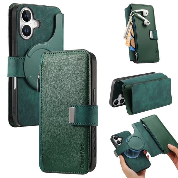 CASENEO iPhone 16 Plus Skal med Ställ - Grön