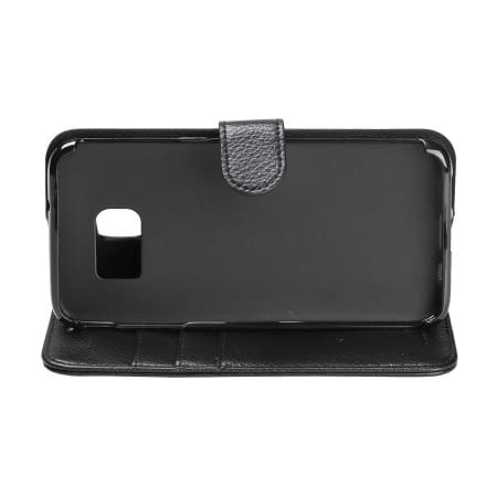 Samsung S7 Edge Pung Etui Læder med Stand - Sort