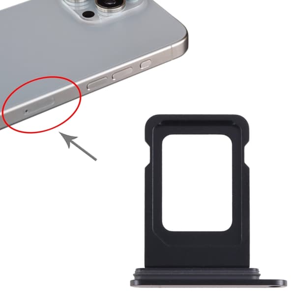 iPhone 15 Pro ja 15 Pro Max SIM-korttipidike - Musta
