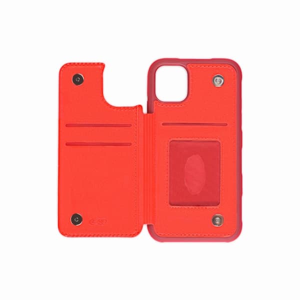 iPhone 11 Pro Max iskunkestävä kotelo korttipaikalla - Punainen