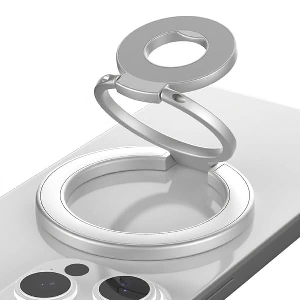 MagSafe Ringhållare med Dubbelt Stativ för Mobil - Silver
