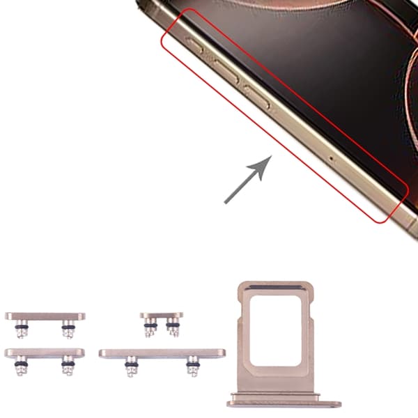 Knapper og SIM-kortholder til iPhone 16 Pro og 16 Pro Max - Sand Titanium