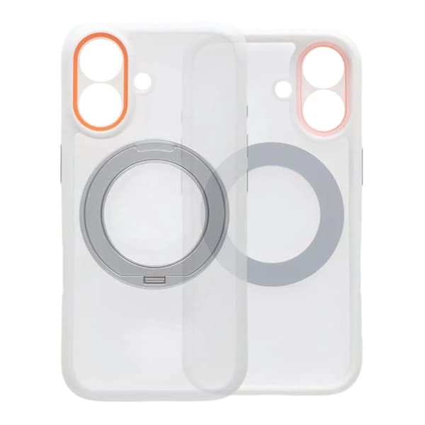 Clear Glow 360-degree Rotating MagSafe Stand Case For iPhone 17 White