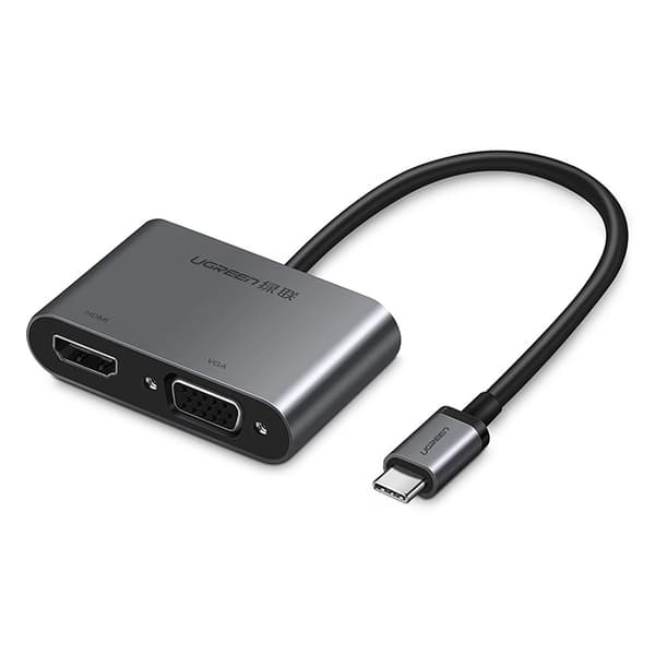 Ugreen USB-C til HDMI / VGA / USB-A 3.0 / USB-C PD-adapter - Grå