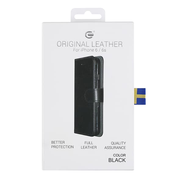 iPhone 6/6S Plånboksfodral Läder med Stativ - Svart