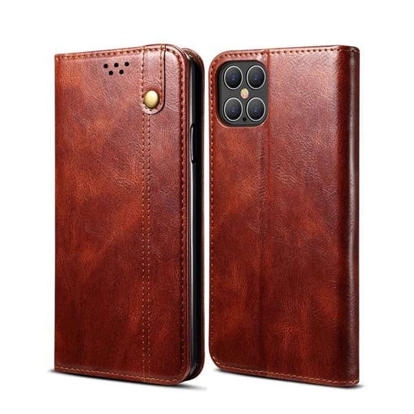 IPhone 12 - 12 Pro wallet cover - Brun