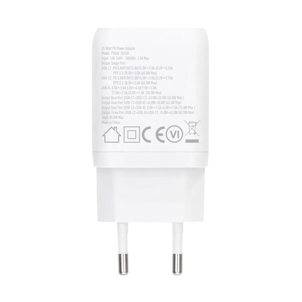 Rvelon 65W 2C1A EU-VIRTA-ADAPTERI VALKOINEN