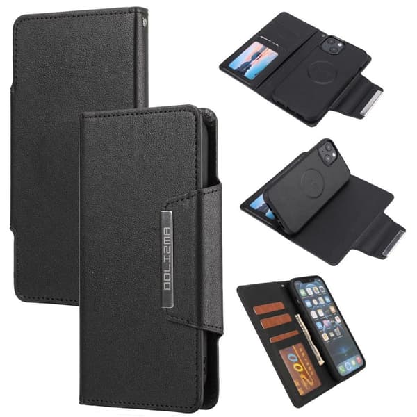 iPhone 13 Mini cover med stativ og kortholder - Sort