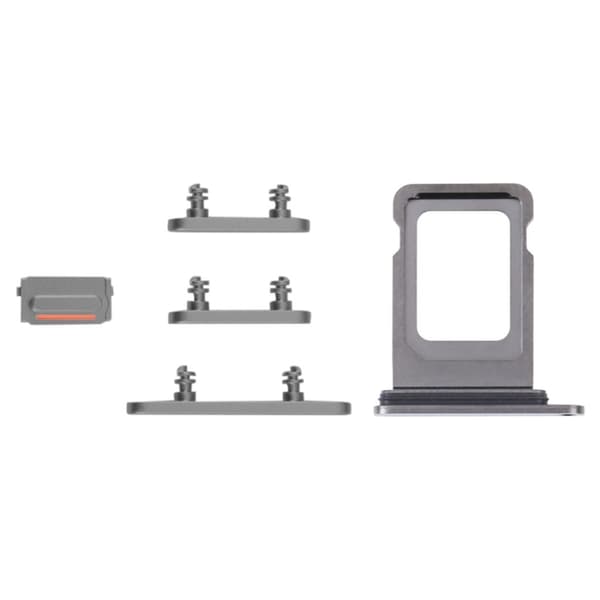 SIM-kortbakke og sideknapper til iPhone 14 Pro Max, Sort