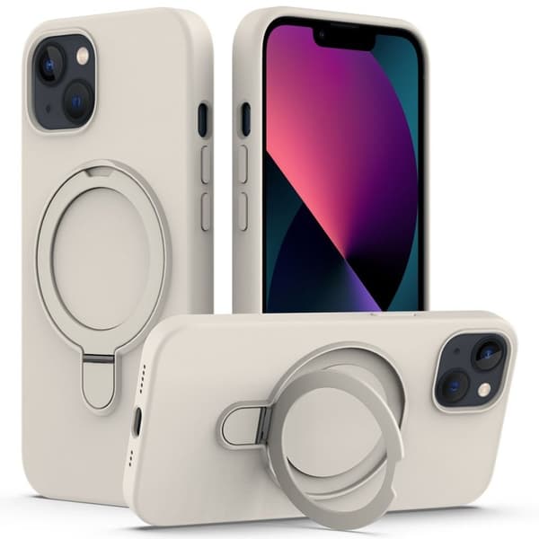 iPhone 14 MagSafe-skal med ringstativ - Antikvit