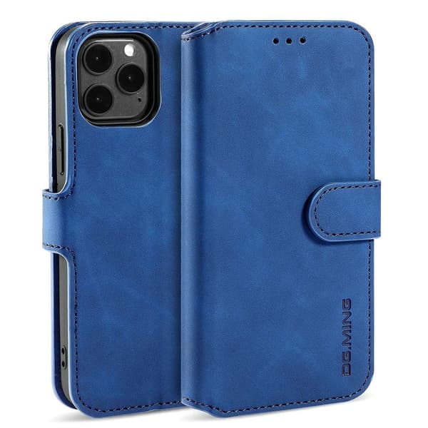 DG.MING Retro Wallet Case til iPhone 13 - Blå