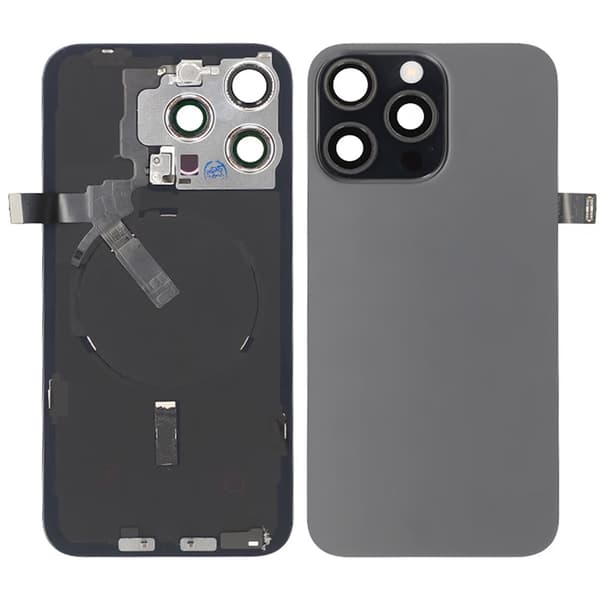 iPhone 15 Pro Max Bagglas Komplet OEM - Titanium Sort