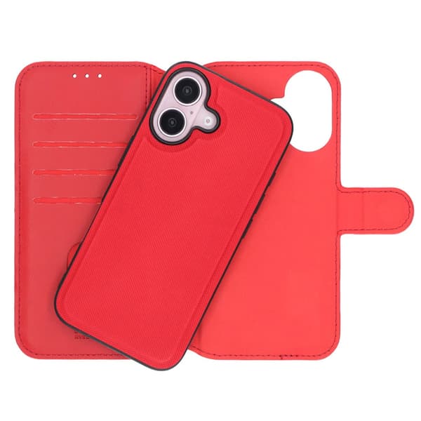 iPhone 16 Plånboksfodral Magnet Rvelon - Röd