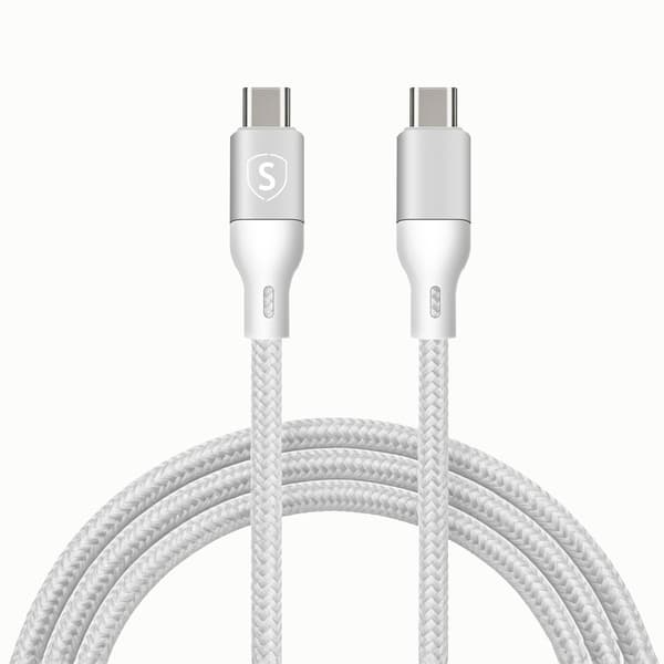 SiGN USB-C–USB-C-kaapeli 60W PD, 1m - Valkoinen
