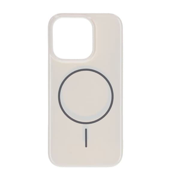 Blankt design magnetisk cover til iPhone 16 Pro Hvid