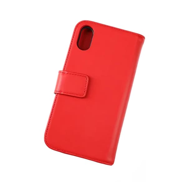 iPhone X/XS Plånboksfodral Läder Rvelon - Röd
