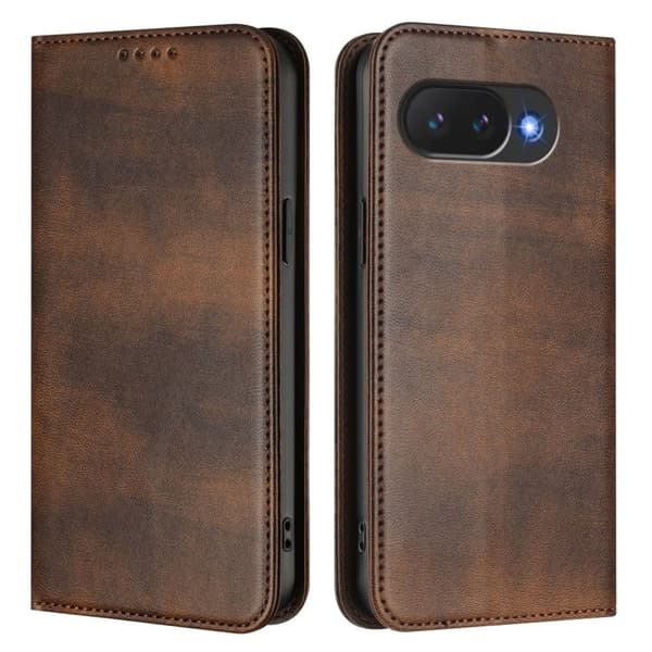 Google Pixel 10a Plånboksfodral RFID-blockering PU-läder - Brun