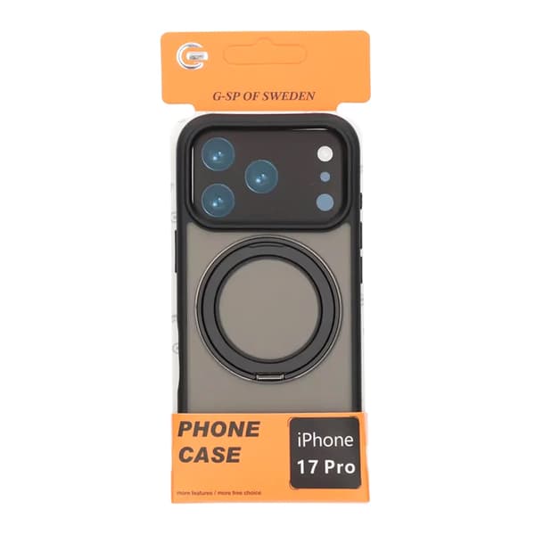 Mobilcover Roterende Magnetisk Stativ til iPhone 17 Pro - Sort