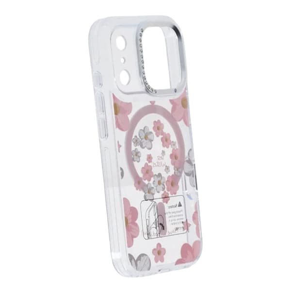 Gradient Blomster Magnetisk Cover Til iPhone 17 Pro Max Pink