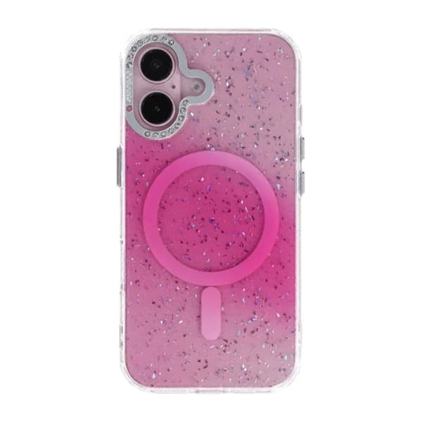 Glitter Diamond Magnetic Case - iPhone 16 Pink