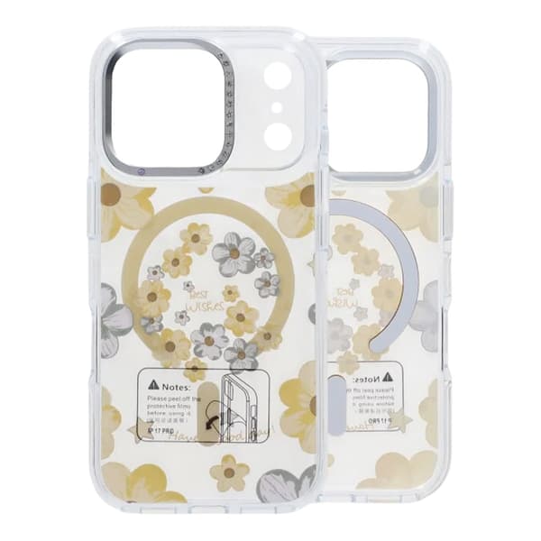 Gradient Floral Magnetic Case For iPhone 17 Pro Max Yellow