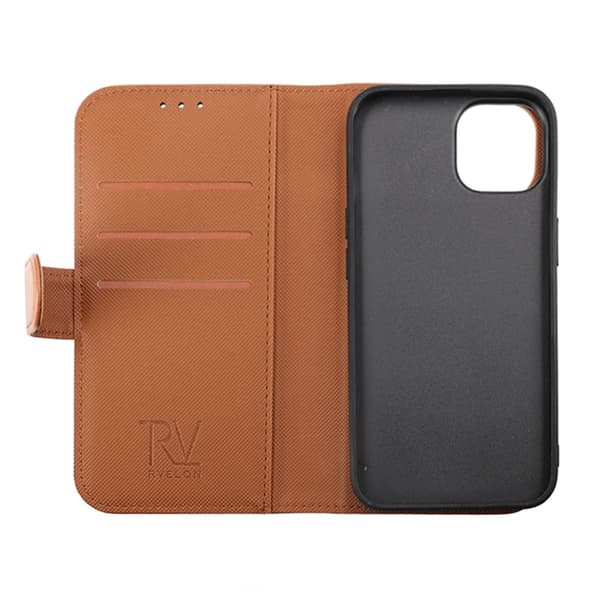 iPhone 14 Plus Plånboksfodral Magnet Rvelon - Brun