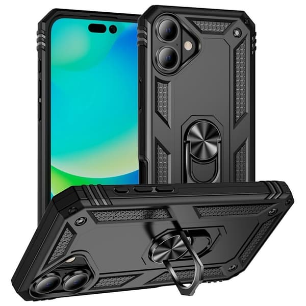 iPhone 17 Cover med Ringholder - Sort
