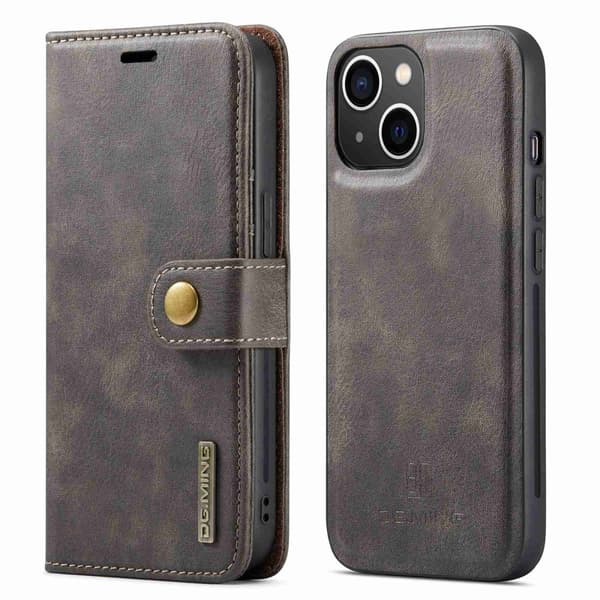 DG.MING Wallet Cover til iPhone 14 - Grå