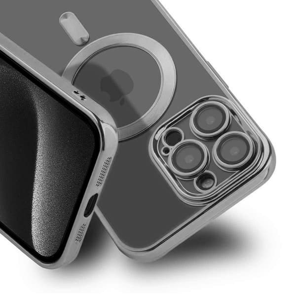 Luxury Mobilskal med Magsafe iPhone 15 Pro Max - Silver
