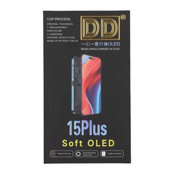 iPhone 15 Plus Soft OLED Display High Quality Black(DD brand) have diagnostic pass