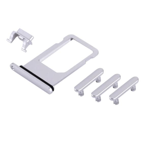 iPhone 8 Simkort Holder & Sideknapper - Sølv