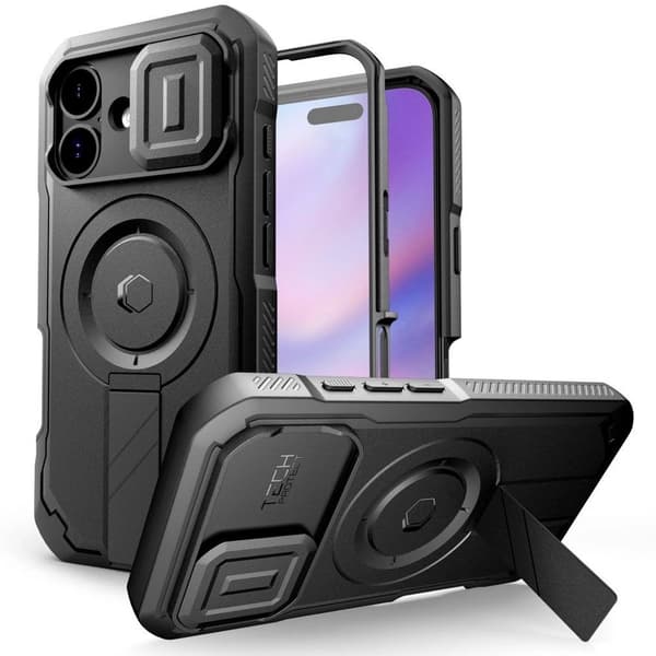 Tech-Protect Kevlar MagSafe -kotelo iPhone 17:lle - Musta