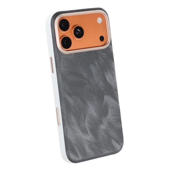 Plume Tekstureret Vegansk-Læder Magnetisk Etui Til iPhone 17 Pro Max/18 Pro Max Sort
