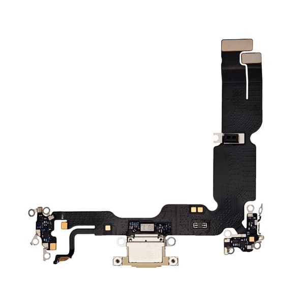 iPhone 15 Plus Opladerstik Flexkabel Gul Original
