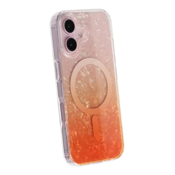 Skimrande MagSafe Mobilskal för iPhone 16 - Orange