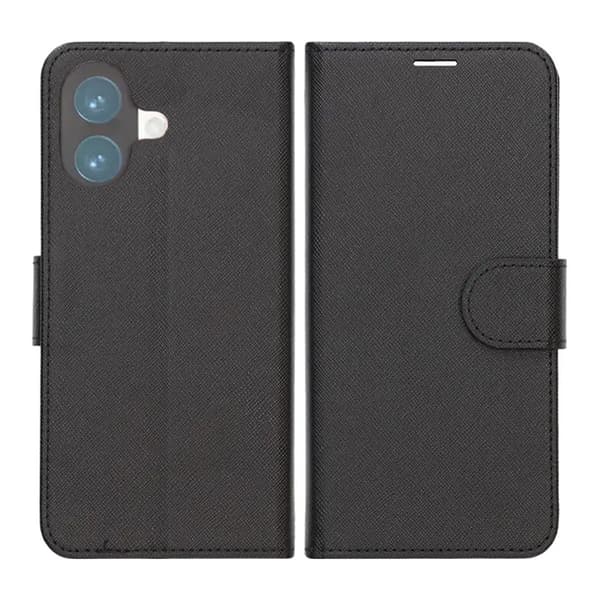 Lompakkokotelo jalustalla iPhone 17:lle - Musta