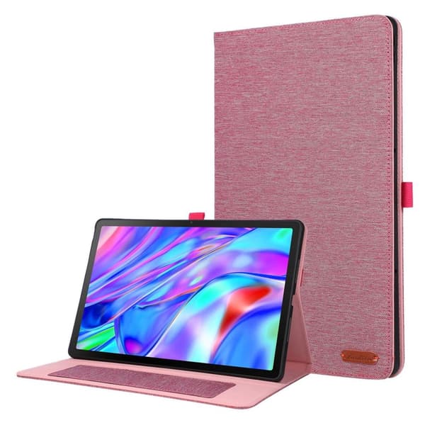 Lenovo Idea Tab Plus -korttipidike-jalustasuojus – vaaleanpunainen