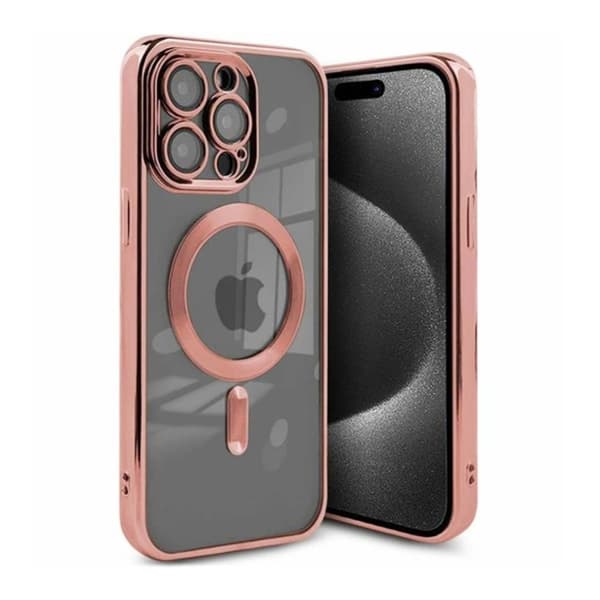 Ylellinen puhelinkotelo Magsafella iPhone 15 Pro - Vaaleanpunainen