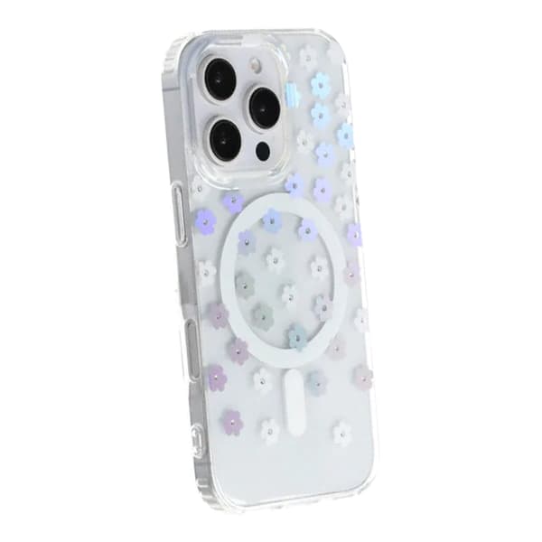 Graverat blommigt Mobilskal MagSafe för iPhone 16 Pro Max - Blossom