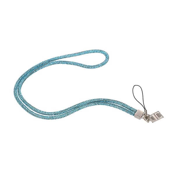 Mobilhalsband Snöre - Blå glitter