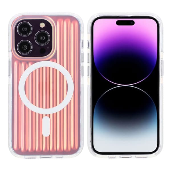 Model reflekterende farve Magnetisk etui til iPhone 14 Pro Rød